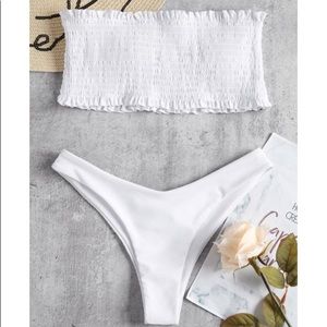 Smocked Bandeau Swimsuit